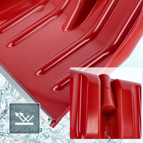 KADAX sneeuwschuiver, 44,5 x 38,5 cm, sneeuwschuiver zonder steel, sneeuwschuiver met rand van zinkplaat, kunststof sneeuwschuiver, sneeuwschuiver (3, Rood) van Merkloos	 — afbeelding 2