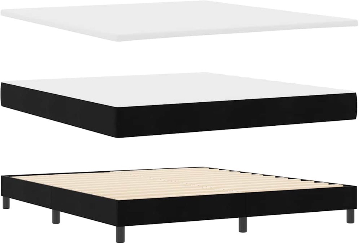 vidaXL - Boxspring - bed - met - hoofdeinde - Zwart - 180 - x - 200 - cm - Fluweel