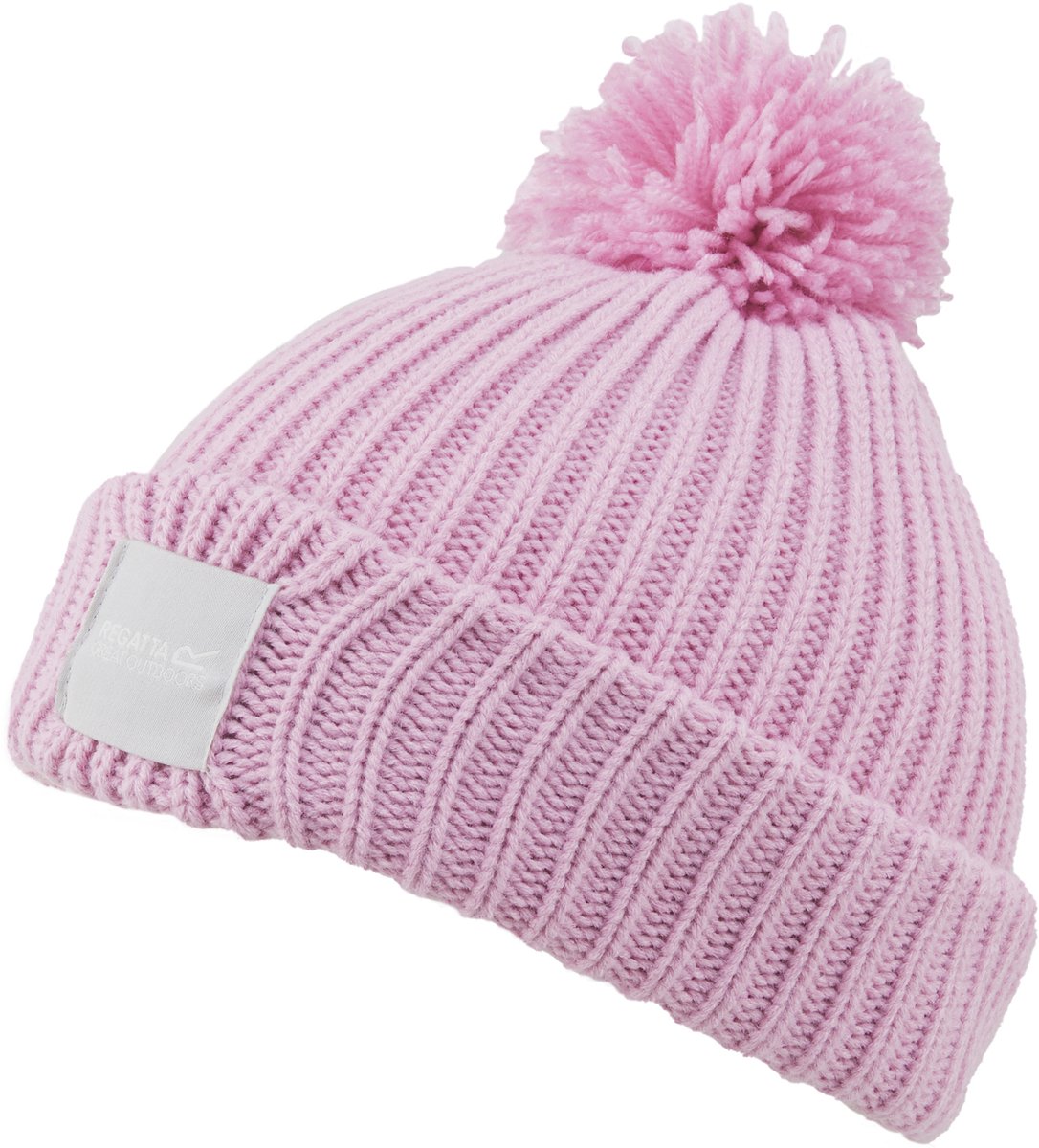 Connora gebreide muts met pompon voor kinderen Roze