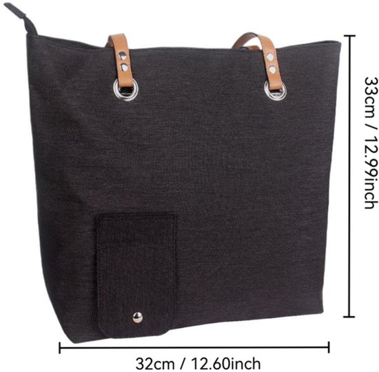 Wijntas met verborgen schenktuit - Strandtas voor dames - Geïsoleerde schoudertas - Unisex - Wijntas met schenktuit - Om wijn vast te houden en uit te schenken - Voor volwassenen, buitenliefhebbers en sociale drinkers - Zwart - 32 x 33 cm van Merkloos — afbeelding 5
