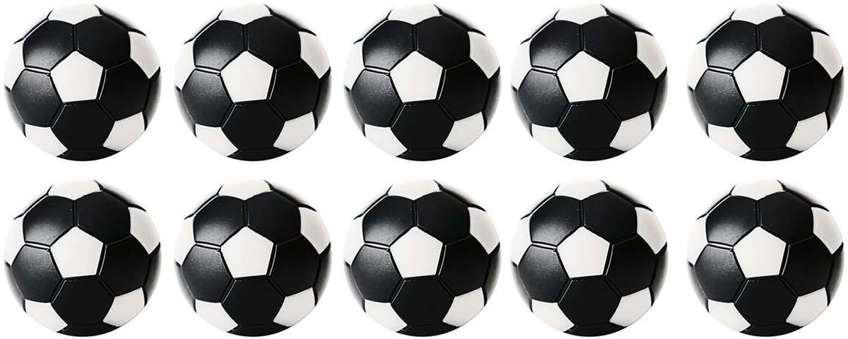 Robertson - Tafelvoetbal Ballen - 35 mm - Zwart / Wit - 10 stuks