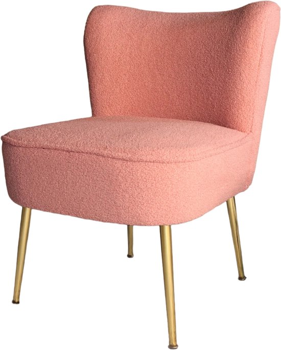 Fauteuil canapé 1 personne chaise Teddy rose