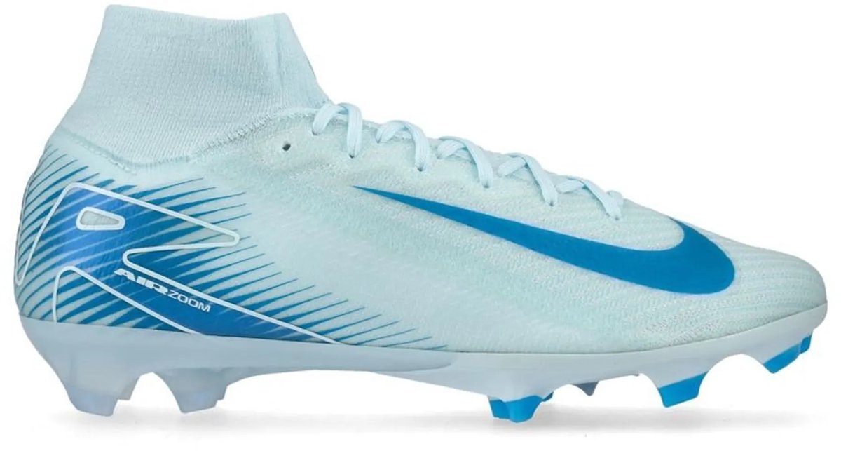 Nike Zoom Mercurial Superfly 10 Elite FG voetbalschoenen in Glacier Blue, maat 40, met gestroomlijnd ontwerp en blauwe acc...