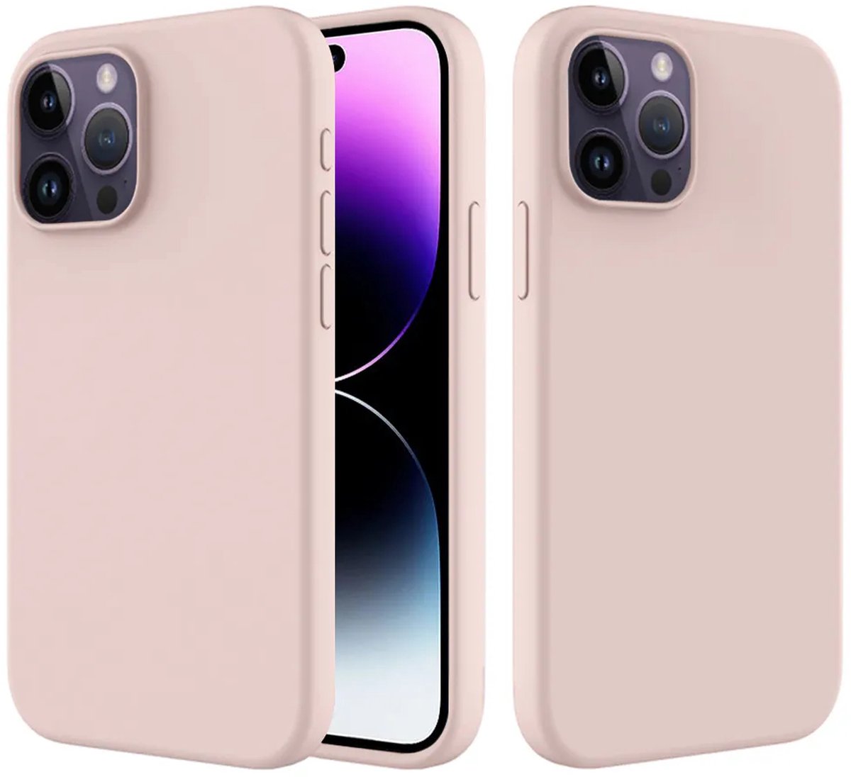 MobyDefend Hoesje - Geschikt voor iPhone 14 Pro - Matte Siliconen Backcover - Roze
