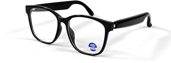 PULUZ Modezonnebril - Bluetooth-bril - Slimme bril met UV400-bescherming tegen blauw licht, muziek/gesprekken/spraakassistent, geschikt voor reizen/entertainment/mode, slimme zonnebril voor buitenactiviteiten (zwart montuur + anti-blauwlichtlenzen)