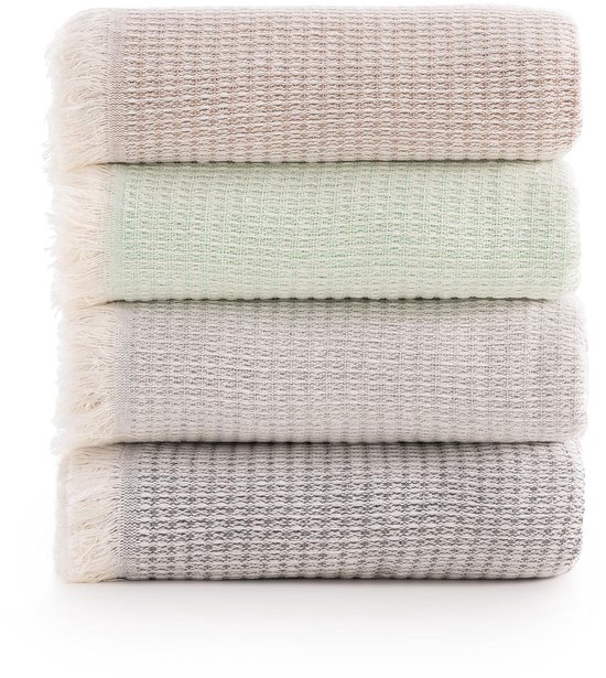 2 x 100% milieuvriendelijke witte rieten opbergmand met doek van ARPAN ( Medium- B36xD25xH15cm