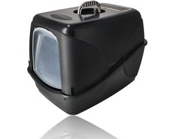 Kattenbak met Deksel XL – Grote Kattenbak voor Grote Katten – Tot 16 kg – 46,5 x 36,7 x 44,5 cm – Zwart