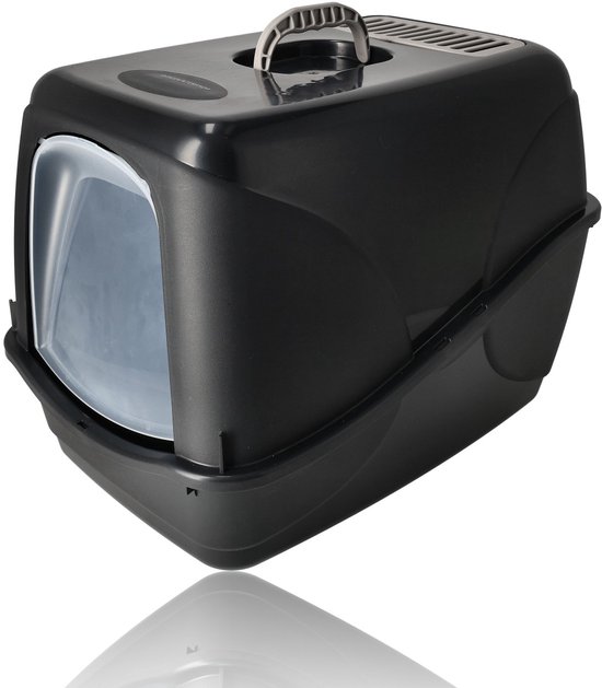 Kattenbak met Deksel XL – Grote Kattenbak voor Grote Katten – Tot 16 kg – 47,5 x 36,7 x 39,5 cm – Zwart