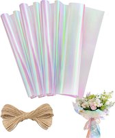 200 Feuilles Cellophane Coloré 19x19cm - 8 Couleurs - Pour Emballage Bonbons Et DIY