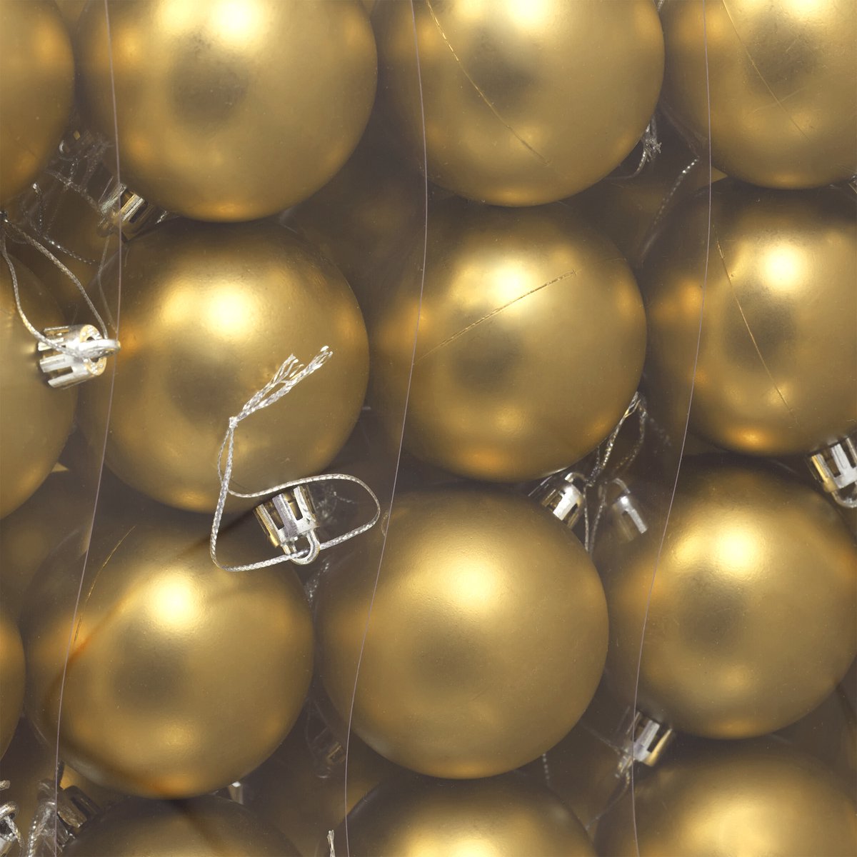 kerstballen set van 100 - Ø 6 cm - mat - kunststof - goud – foto 2