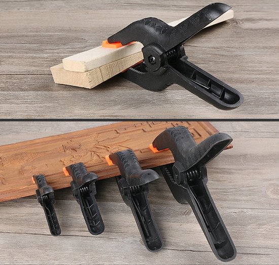 10 Stuks Veerklemmen - Sterke Multifunctionele Klemmen voor Houtbewerking, Fotostudio’s & Zeilen - 3 cm Opening, 6.5 cm Lengte - Oranje/Zwart van Konado — afbeelding 5