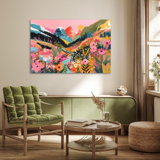 Affiche 120x80 cm - Rivière - Profondeur - Fleurs - Posters - Décoration chambre - Décoration murale salon - Décoration murale chambre