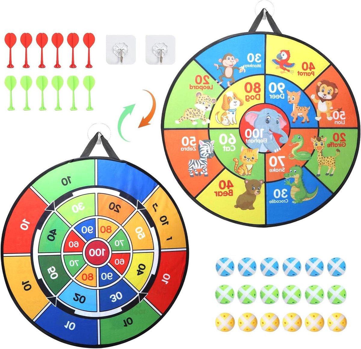 Allecto plus - Dartbord voor kinderen en speelkamer plezier met darts en doelwitten