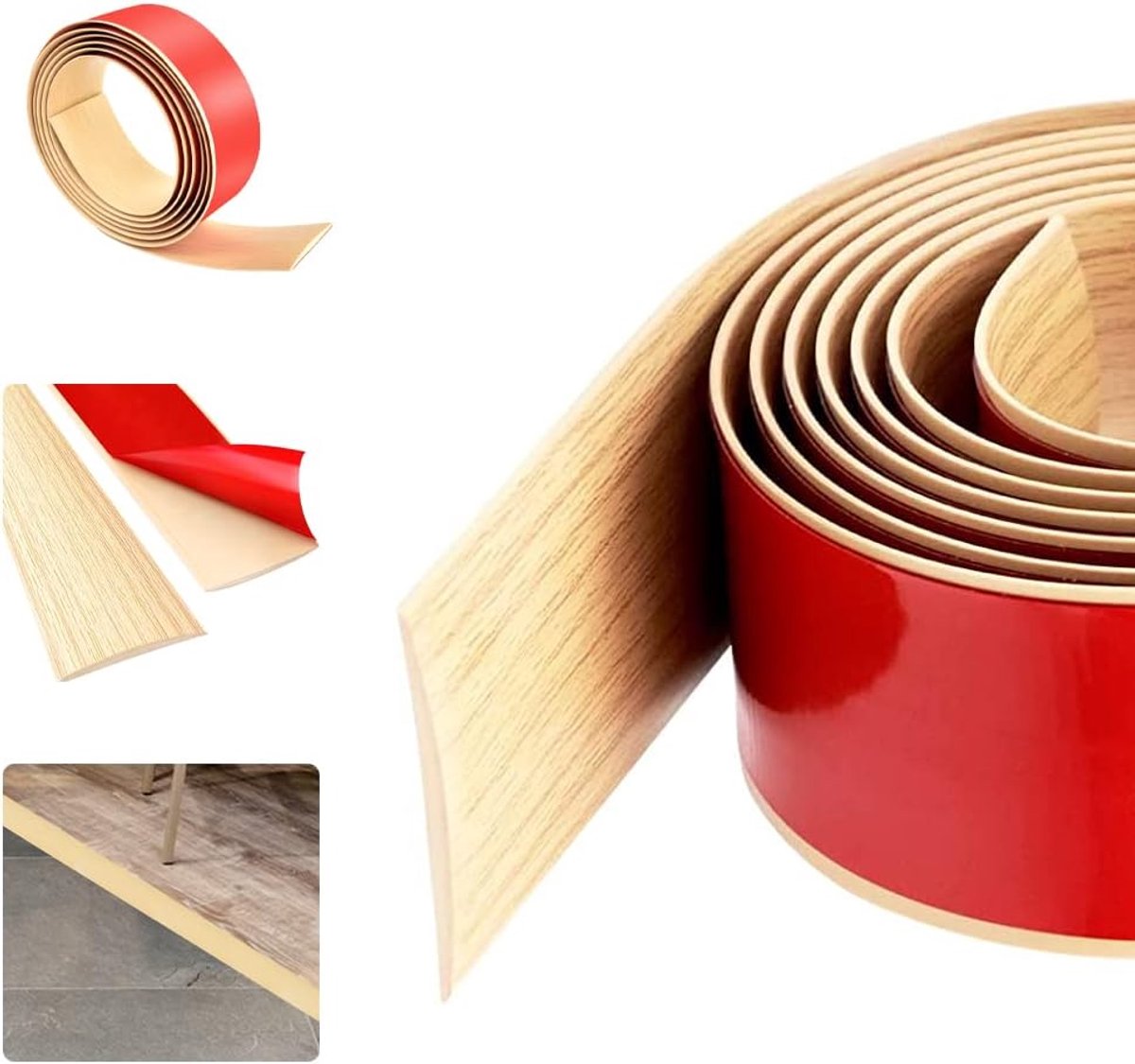 PVC Vloer Overgang Strip - Zelfklevende Laminaat Vloer Bedekkingsstrips - Deur Tapijt Rand