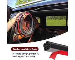 5M Zelfklevende Auto Seal - B Vorm Super Geluidsisolatie - Rubber Profielen voor Kofferbakdeur - Dubbele Laag Rubber Seals - Auto Accessoires voor Auto - Truck - SUV (5M)