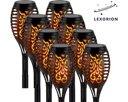 Lexorion Flamma - Solar Tuinfakkels - 8 stuks - 50 cm - Warm