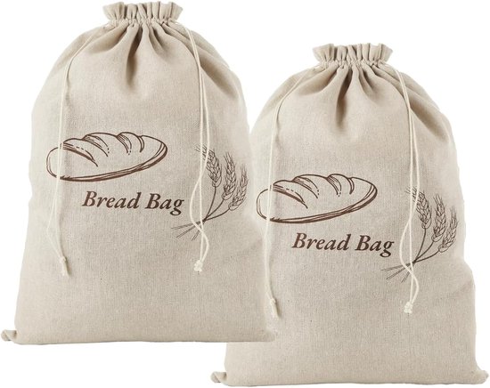 NEOHANA Herbruikbare bijenwas broodzak, linnen bijenwas broodzakken met kom cover voor zelfgemaakt brood, vriezer opbergtas om vers te houden, zuurdesembrood voedselzak bakken set
