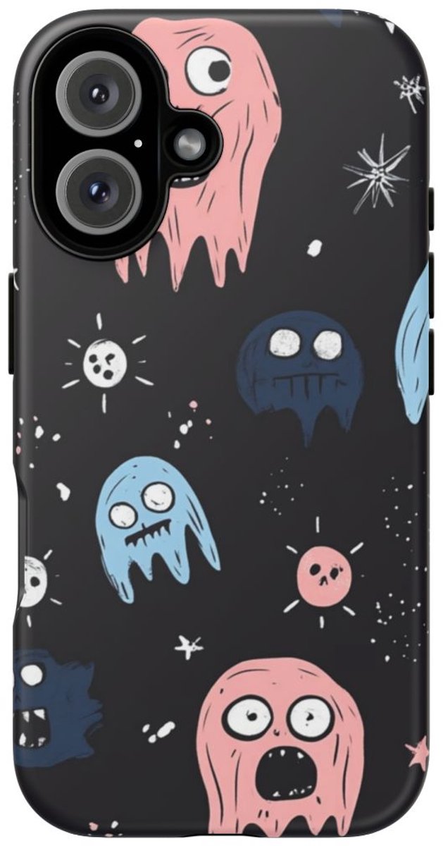 Schattige Horror-Spookjes Patroon – Telefoonhoesje Geschikt voor iPhone 16
