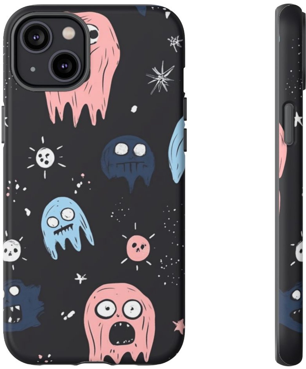 Schattige Horror-Spookjes Patroon – Telefoonhoesje Geschikt voor iPhone 14 Plus