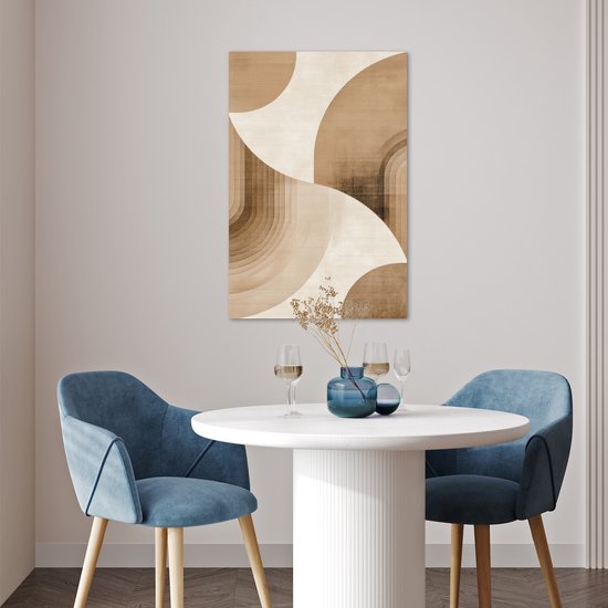 Affiche 60x90 cm - Rétro - Géométrique - Tons terre - Posters - Décoration chambre - Décoration murale salon - Décoration murale chambre