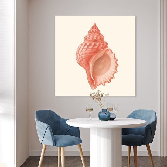 Poster 100x100 cm - Coquillage - Rose - Structure - Posters - Décoration de chambre - Décoration murale salon - Décoration murale chambre XXL