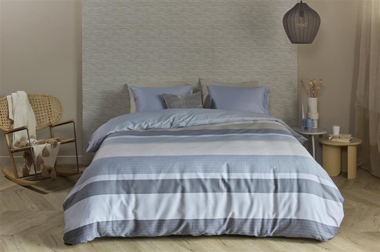 Beddinghouse Audrie dekbedovertrek - Tweepersoons - 200x200/220 - Blauw van Merkloos — afbeelding 2