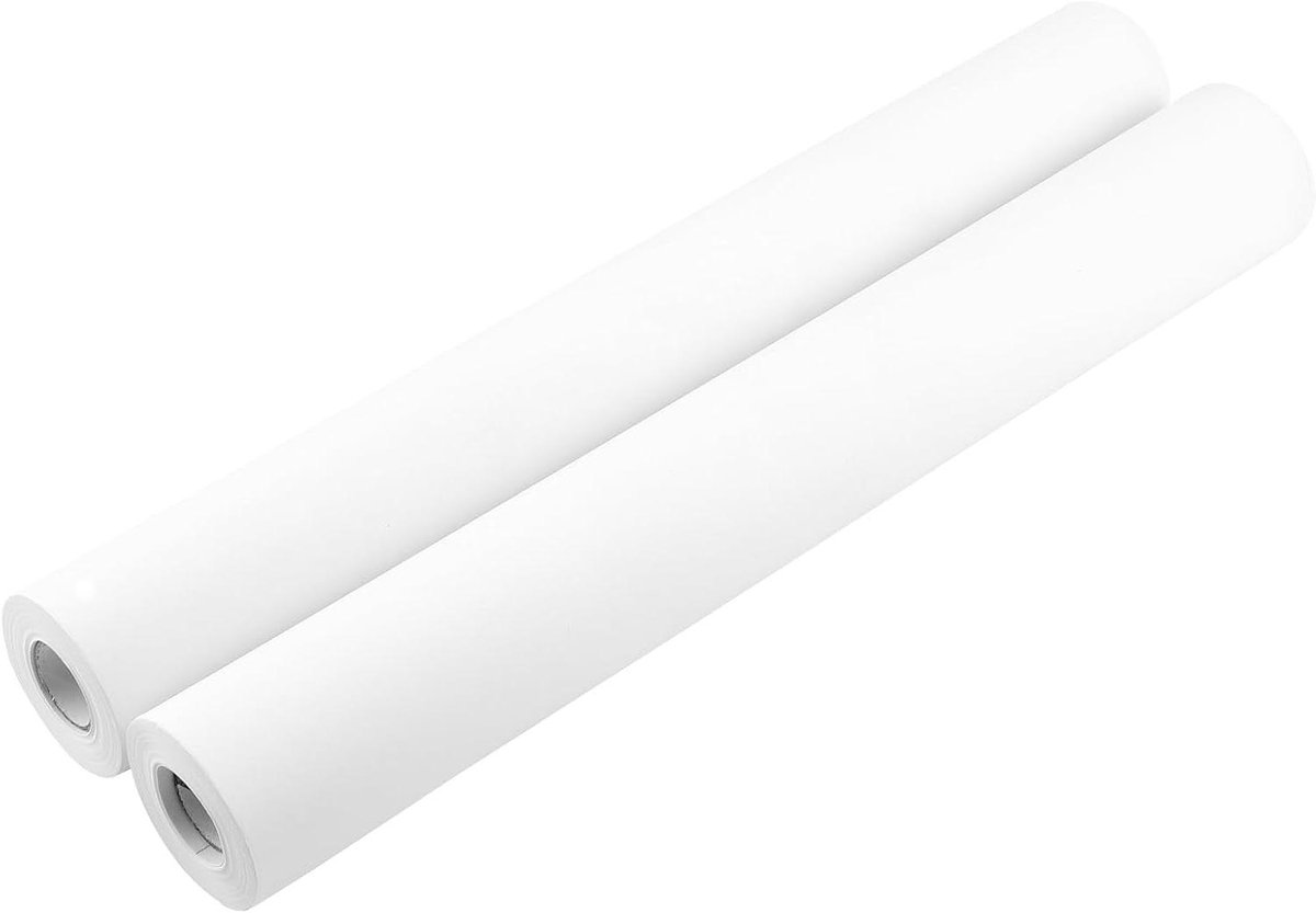 Allecto plus - 2 witte papierrollen 44 x 25 m voor tekenen en schilderen - kunst & ambacht - schildersezel - schetsen - posters - papierrol