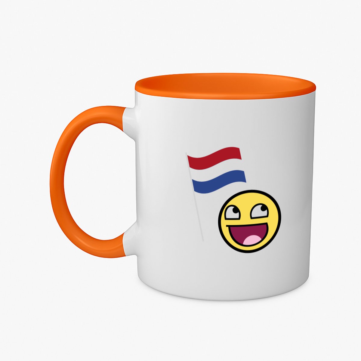 Hacebo® - Nederlandse vlag smiley koffiebeker oranje - Nederland - Nederlanders - thee mok - koffie beker - boeren - verjaardagscadeau - kado - koffiemok - 350 ML inhoud