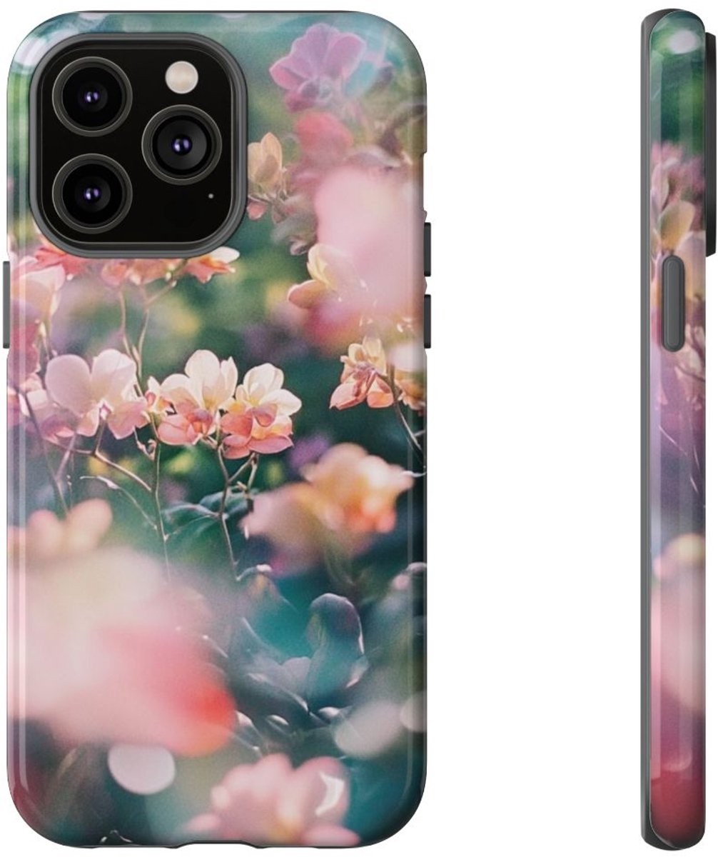 Zachte Roze en Perzik Bloemen – Telefoonhoesje Geschikt voor iPhone 14 Pro Max