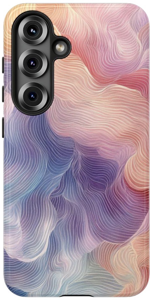 Zachte Pastel Abstracte Golven – Telefoonhoesje Geschikt voor Samsung Galaxy S25