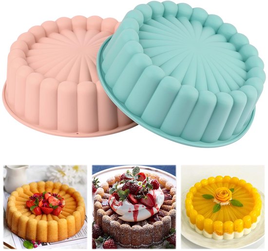 Foto: Charlotte cakevorm 2 stuks ronde bakvorm van 20 cm antiaanbak siliconen cakevorm voor cheesecake chocoladetaart regenboogtaart aardbeientaart en brownietaart