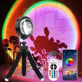 Sproq® Sunset lamp – Projector lamp – Bluetooth app – Tiktok lamp – Sfeerlamp – 16 miljoen kleuren – Positieve sfeer