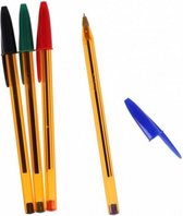 balpennen Cristal 15 cm 0,8 mm blauw/rood/groen/zwart 4 stuks