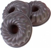 bakvorm donut 6,7 x 7,5 cm siliconen grijs 3 stuks