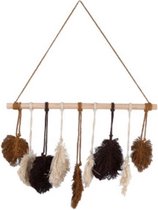 wanddecoratie Leaf 87 x 63 cm hout bruin