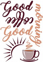 muursticker Good Coffee 125 x 40 cm vinyl rood