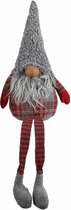 kerstkabouter Iggy 13 x 48 cm textiel grijs/rood