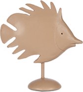 decoratiebeeld vis 18 x 7 x 20 cm polyresin beige