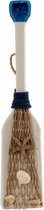 ornament roeispaan 37 x 8 x 2 cm hout naturel/blauw