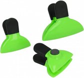 vershoudclips 2 x 6 cm zwart/groen 3 stuks