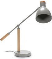 bureaulamp led 59 x 15 x 52 cm bamboe/staal grijs