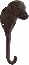 wandhaak hond 7,3 x 14,8 cm gietijzer bruin