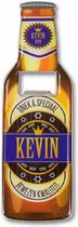 flesopener Kevin 8,5 x 6 cm staal oranje/bruin