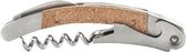 kurkentrekker 10 x 5 cm staal/kurk zilver/bruin