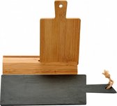 serveerplank 31 cm bamboe naturel/antraciet 3-delig