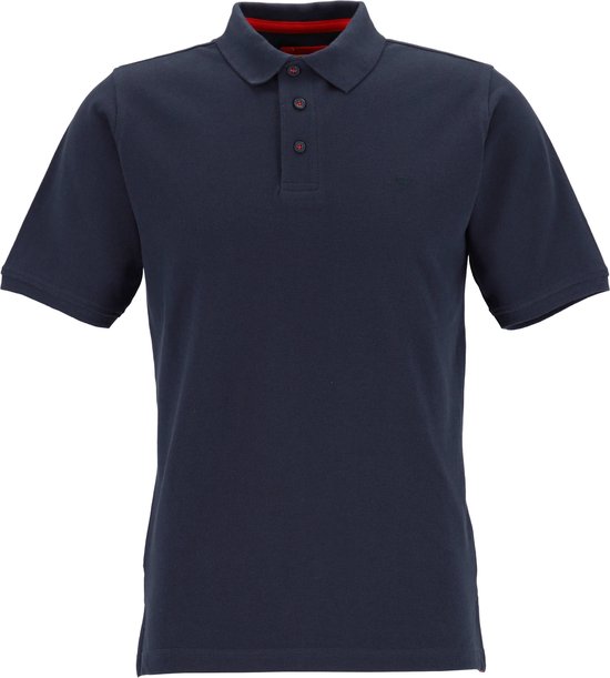 Redmond modern fit poloshirt - donkerblauw (rood contrast) - Maat: S