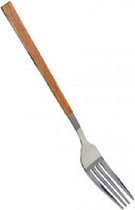 vork 16 cm RVS/hout bruin/zilver