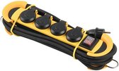 stekkerdoos 4-voudig 250V 3500W penaarde zwart/geel