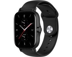 Strap-it Siliconen sport bandje - geschikt voor Xiaomi Amazfit GTS 1-2-3-4 - Mini / Amazfit Bip / Bip S / Bip Lite / Bip U Pro / Bip 3 / Amazfit GTR 42mm - zwart