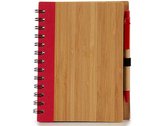 notitieboek 14 x 18 cm bamboe rood 140 pagina's